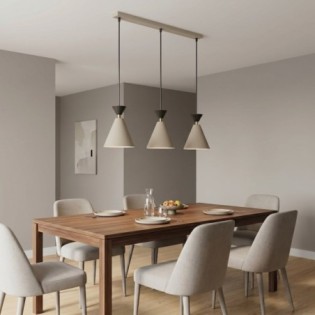 Lampe de plafond Verusa Beige (3 lumières)