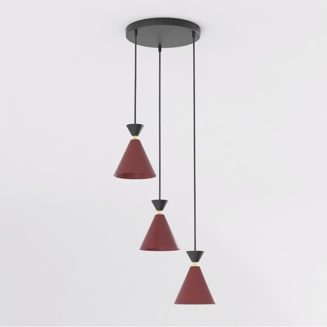 Lampe de plafond Verusa II Grenat (3 lumières)