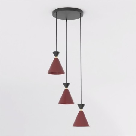 Lampe de plafond Verusa II Grenat (3 lumières)
