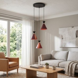 Lampe de plafond Verusa II Grenat (3 lumières)