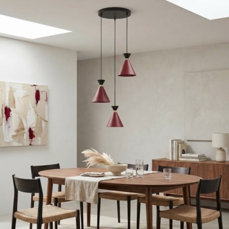 Lampe de plafond Verusa II Grenat (3 lumières)