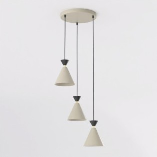 Lampe de plafond Verusa II Beige (3 lumières)