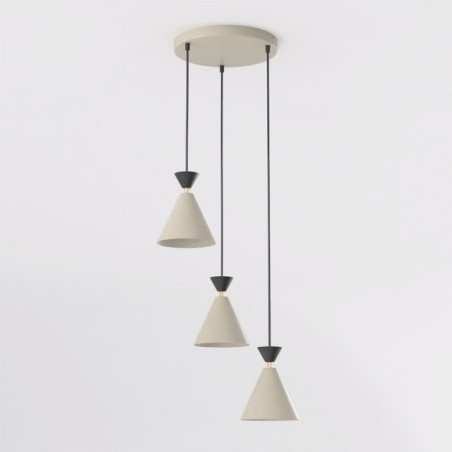 Lampe de plafond Verusa II Beige (3 lumières)