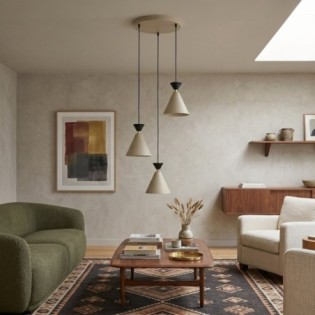 Lampe de plafond Verusa II Beige (3 lumières)