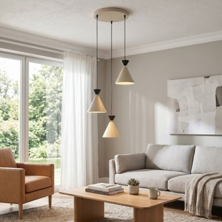Lampe de plafond Verusa II Beige (3 lumières)