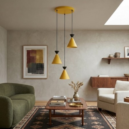 Lampe de plafond Verusa II Orange (3 lumières)