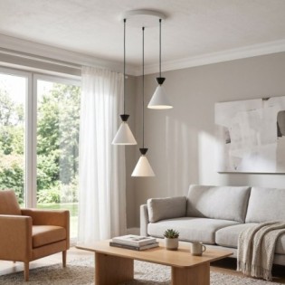 Lampe de plafond Verusa II Blanc (3 lumières)