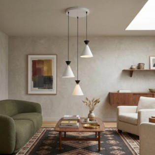 Lampe de plafond Verusa II Blanc (3 lumières)