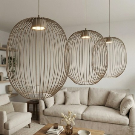 Lampe de plafond Praca Beige (3 lumières)