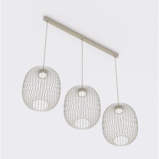 Lampe de plafond Praca Beige (3 lumières)