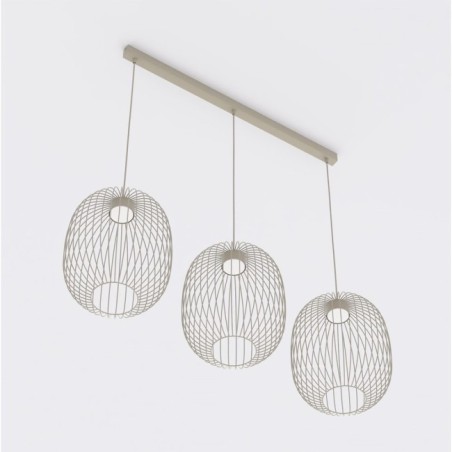 Lampe de plafond Praca Beige (3 lumières)