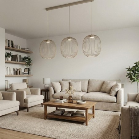Lampe de plafond Praca Beige (3 lumières)