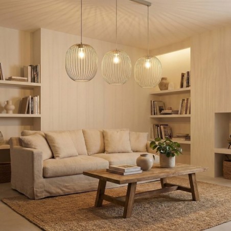 Lampe de plafond Praca Beige (3 lumières)