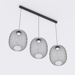 Lampe de plafond Praca Noir (3 lumières)