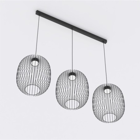 Lampe de plafond Praca Noir (3 lumières)
