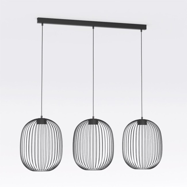Lampe de plafond Praca Noir (3 lumières)