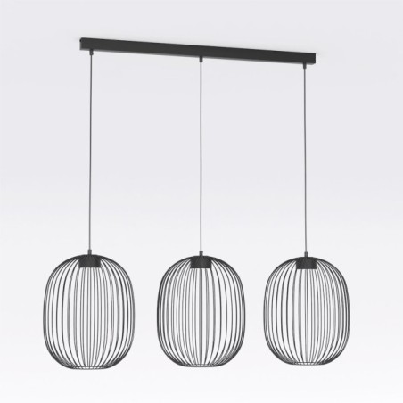 Lampe de plafond Praca Noir (3 lumières)