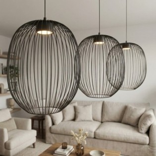 Lampe de plafond Praca Noir (3 lumières)