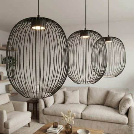 Lampe de plafond Praca Noir (3 lumières)