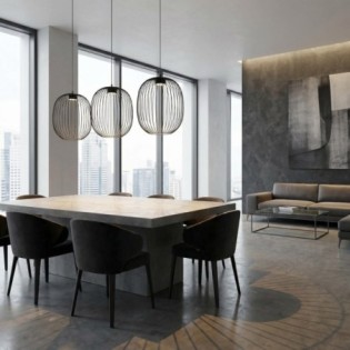 Lampe de plafond Praca Noir (3 lumières)