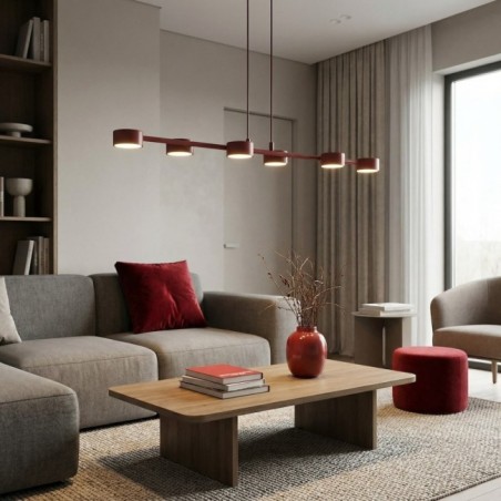 Lampe de plafond Kolina Grenat (6 lumières)