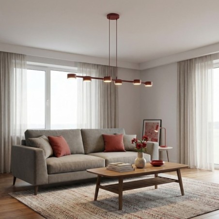Lampe de plafond Kolina Grenat (6 lumières)