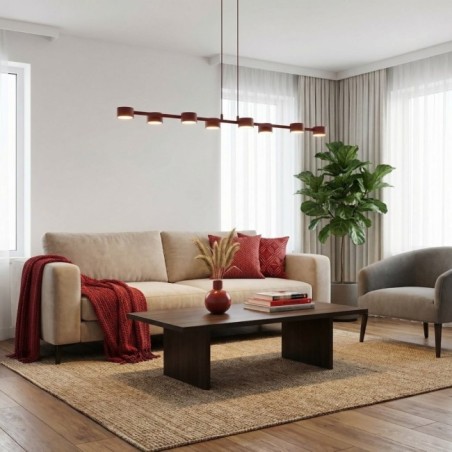 Lampe de plafond Kolina Grenat (8 lumières)