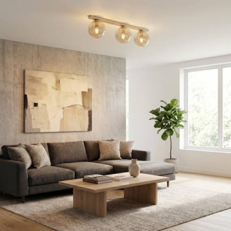 Plafonnier Ereni Moka Ambre (3 lumières)