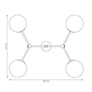 Plafonnier de plafond Lete Beige Opale (4 lumières)