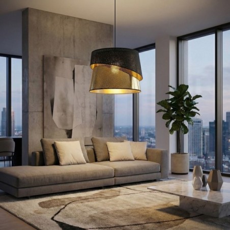 Lampe de plafond Tareto Noir+Or