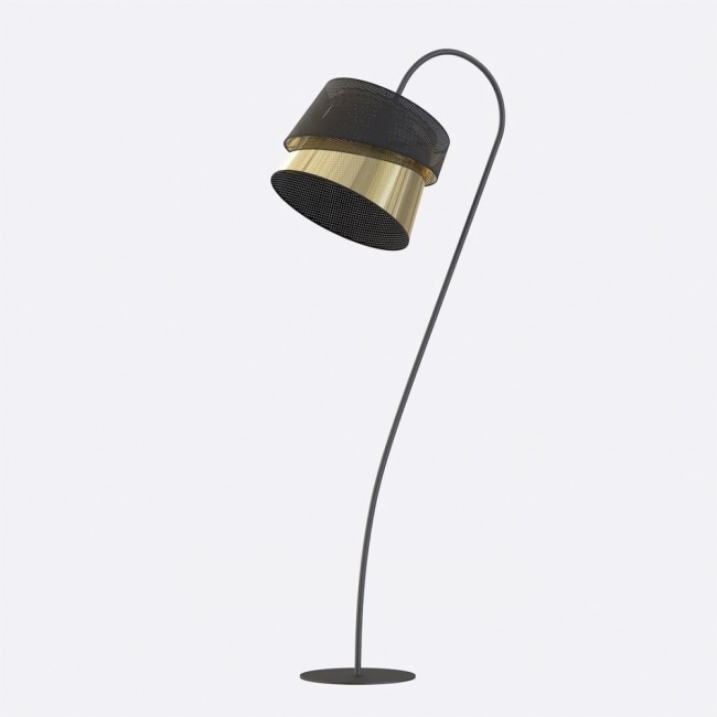 Lampe sur pied Tareto Noir+Or