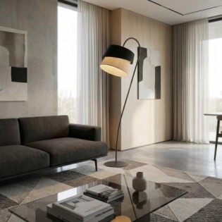 Lampe sur pied Tareto Noir