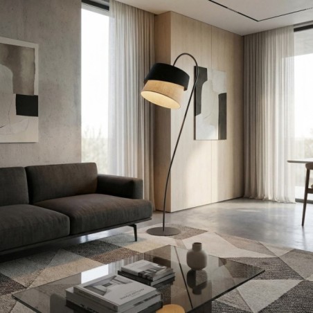 Lampe sur pied Tareto Noir