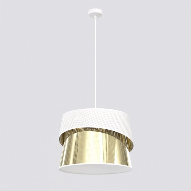 Lampe de plafond Tareto Blanc+Or