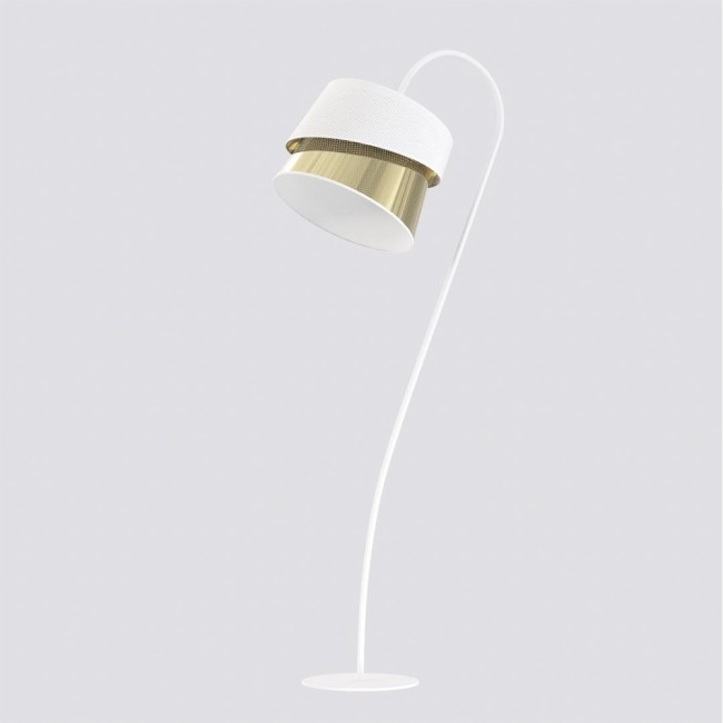 Lampe sur pied Tareto Blanc+Or