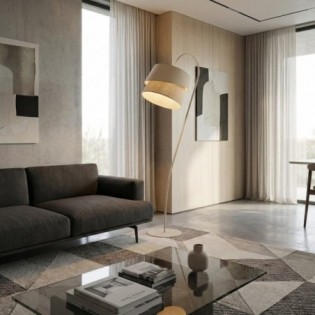 Lampe sur pied Tareto Beige