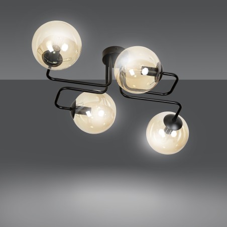 Plafonnier Vesta Ambre (4 lumières)