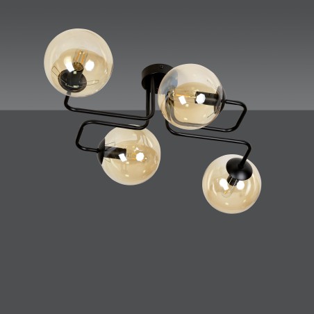Plafonnier Vesta Ambre (4 lumières)