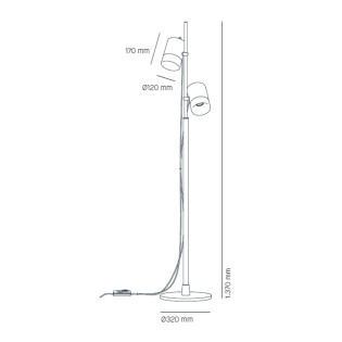 Lampadaire Third (2 lumières)