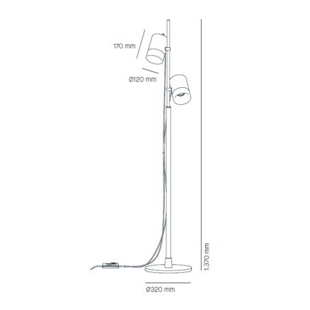 Lampadaire Third (2 lumières)