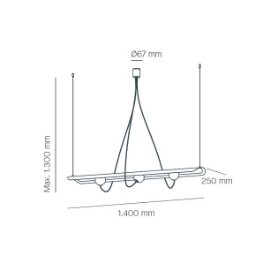 Lampe suspendue Wire (3 ampoules)