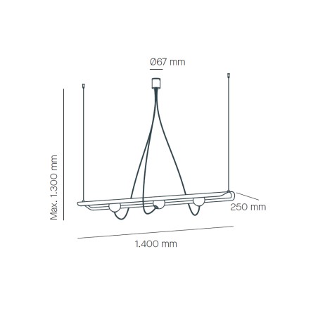Lampe suspendue Wire (3 ampoules)