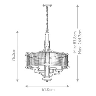 Lámpe a suspension Ahrendale (4 Lumieres)