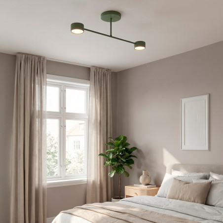 Plafonnier Tanfa Vert Olive (2 lumières)