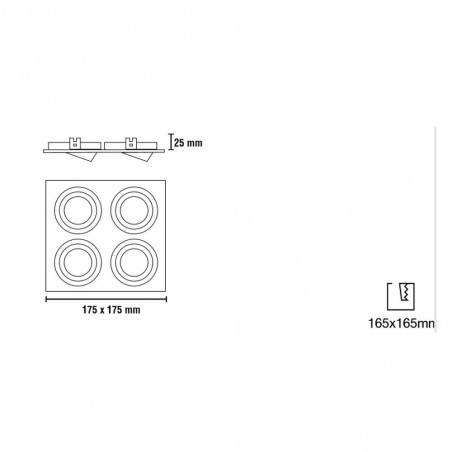 Spotlight Recessed light Helium (four lights)