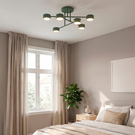 Plafonnier Tanfa Vert Olive (6 lumières)