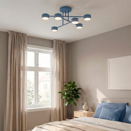 Plafonnier Tanfa Bleu (6 lumières)