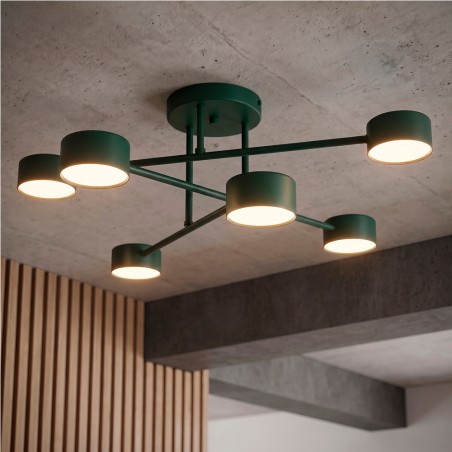 Plafonnier Tanfa Vert Olive (6 lumières)