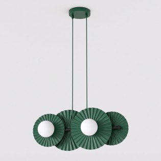 Lampe de plafond Drino Vert Olive (4 lumières)