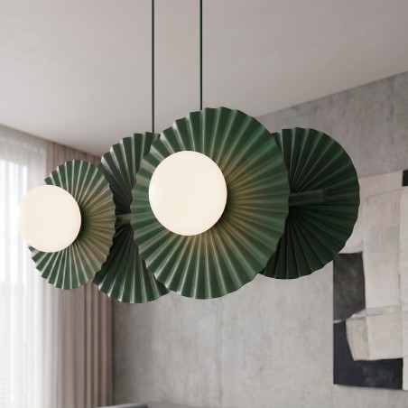 Lampe de plafond Drino Vert Olive (4 lumières)